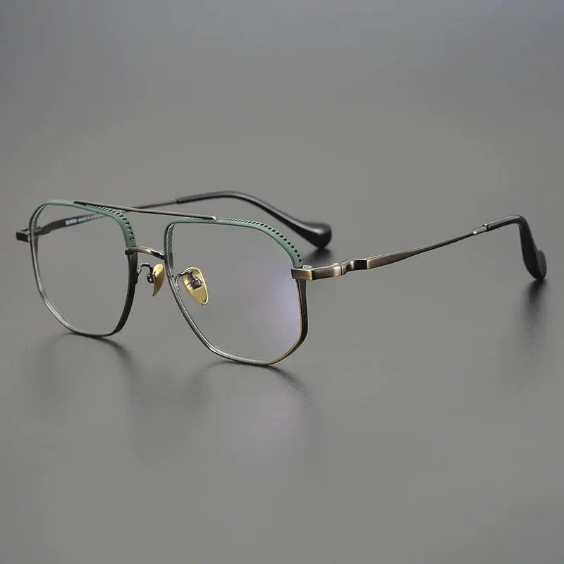 Bobbie 130500 Unisex Full Rim Oval Double Bridge Titanium Frames FuzWeb