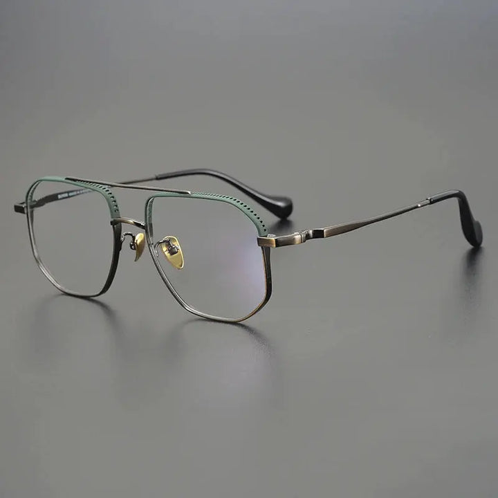Bobbie 130500 Unisex Full Rim Oval Double Bridge Titanium Frames FuzWeb