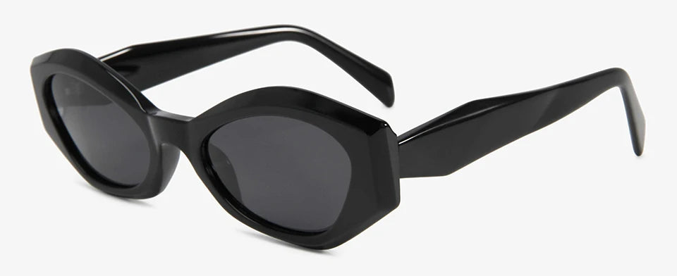 Esnbie Unisex Full Rim Oval Cat Eye Scuplted Acetate Sunglasses 230621