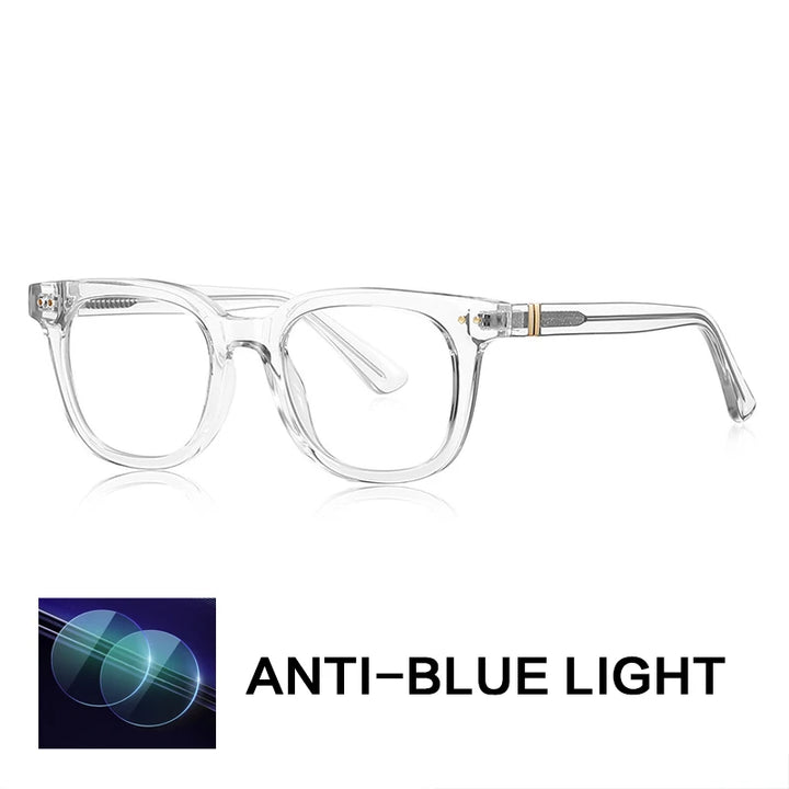 Gatenac Unisex Full Rim Square Tr 90 Titanium Reading Glasses Gxyj2229