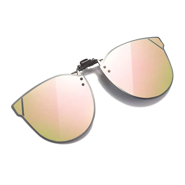 Vicky Unisex Rimless Cat Eye Alloy Polarized Clip On Sunglasses V002 Clip On Sunglasses Vicky polarizing powder  