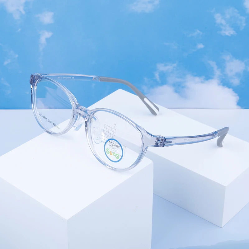 Secg Unisex Children's Full Rim Square Silicone Tr 90 Eyeglasses 214245