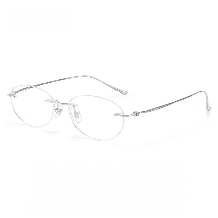 Yimaruili Unisex Rimless Oval Pure Titanium Eyeglasses Z6153 — view 4 | Yimaruili at FuzWeb