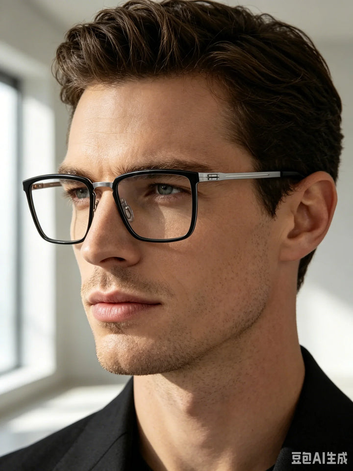 Bclear Unisex Full Rim Square Titanium Eyeglasses BSF-C8805T