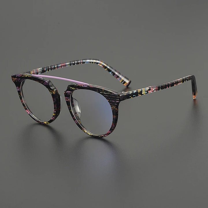 Nobler Unisex Full Rim Flat Top Oval Brow Line Acetate Eyeglasses 48290