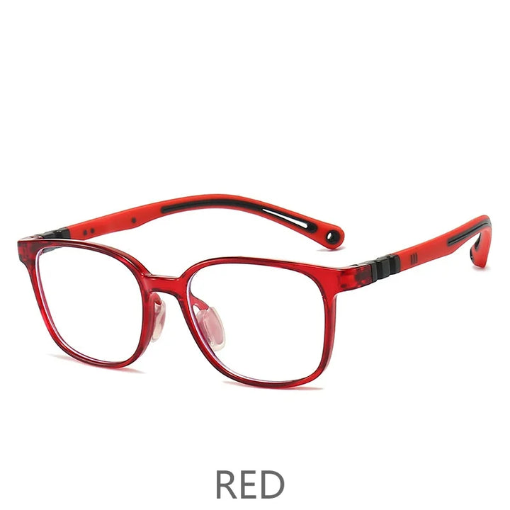 KatKani Unisex Children's Full Rim Square Tr 90 Eyeglasses D101 Full Rim KatKani Eyeglasses red  