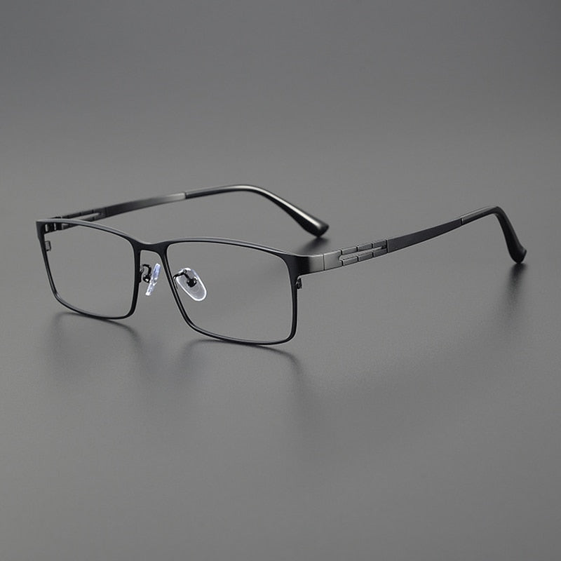 Gatenac Men's Full Rim Big Square Titanium Eyeglasses Gxyj1081 Full Rim Gatenac Black  