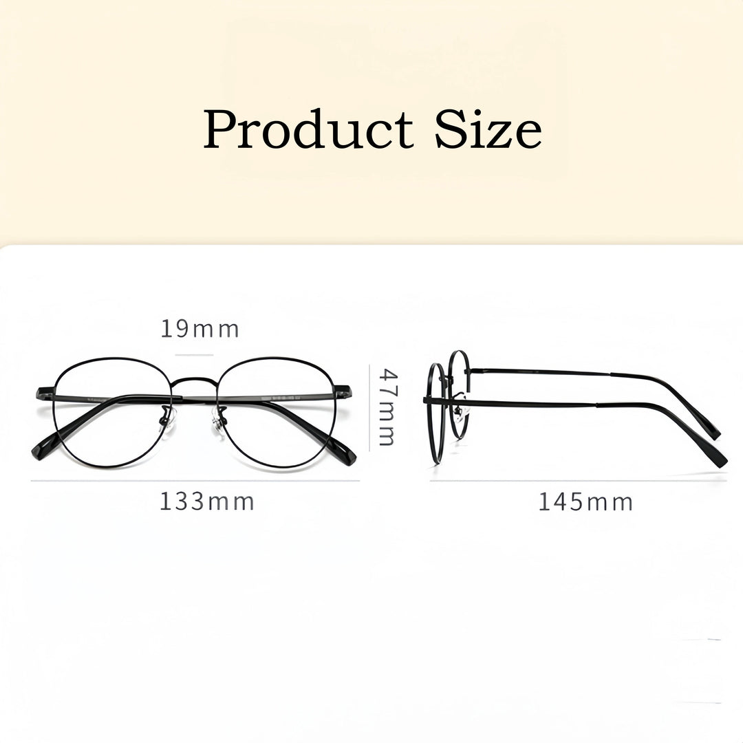 Yimaruili Unisex Full Rim Oval Square Titanium Eyeglasses Y8901 Full Rim Yimaruili Eyeglasses   