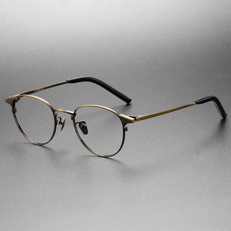 Aimee Unisex Full Rim Oval Square Titanium Eyeglasses 19960 Full Rim Aimee Bronze  