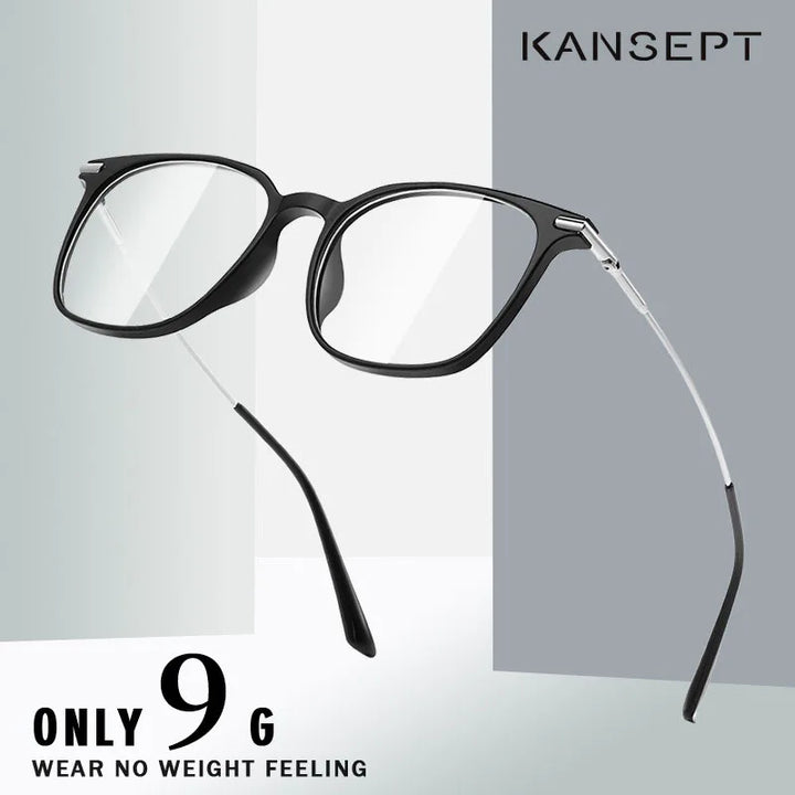 Kansept Women's Full Rim Square Tr 90 Titanium Reading Glasses 44009 Reading Glasses Kansept   