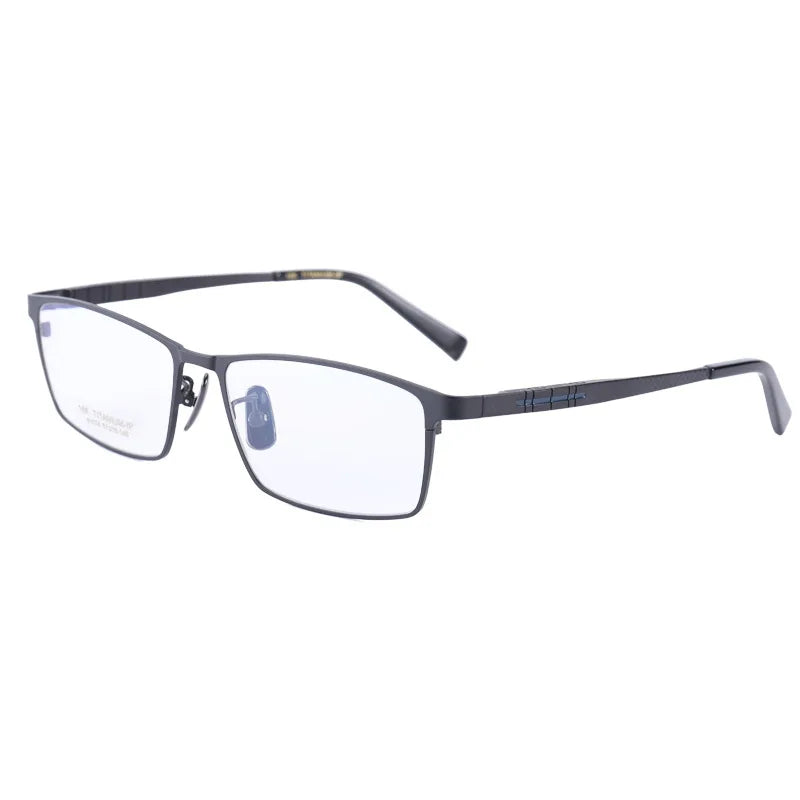 Aimee Men's Full Rim Square Titanium Eyeglasses 91074 Full Rim Aimee Frosted Black  