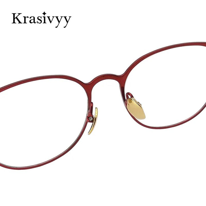 Krasivyy Women's Full Rim Oval Titanium Eyeglasses Full Rim Krasivyy   