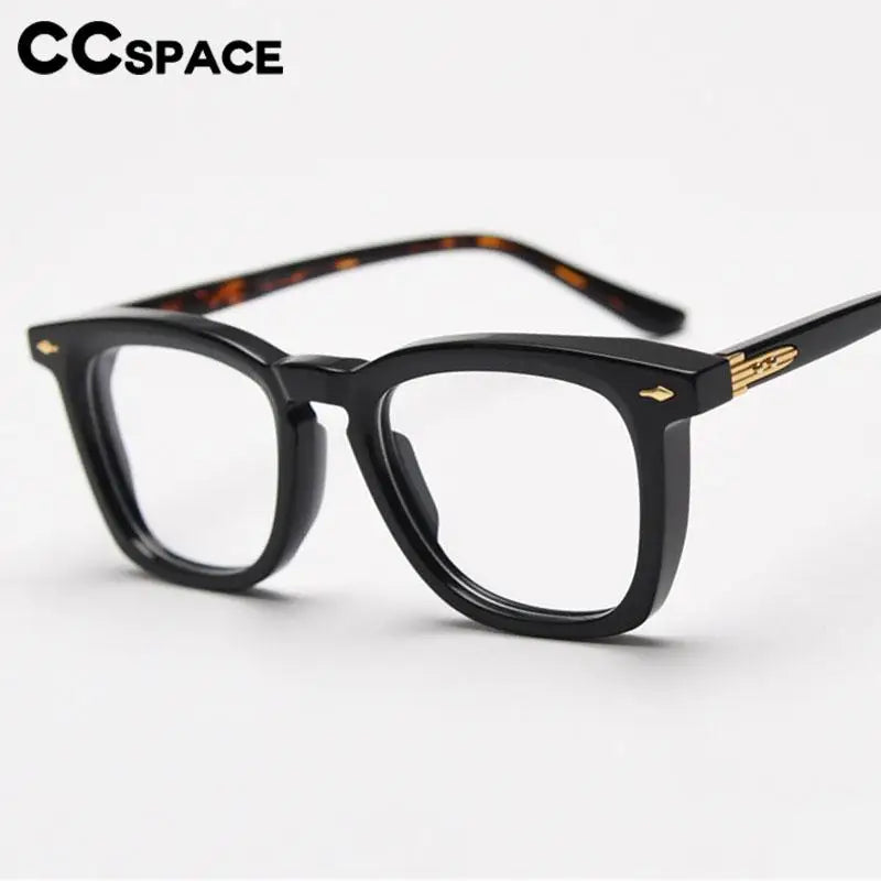 CCspace Unisex Full Rim Big Square Acetate Eyeglasses 57347 Full Rim CCspace   