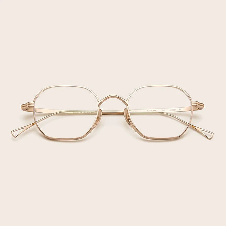 Aimee Unisex Full Rim Flat Top Square Titanium Eyeglasses 9917 Full Rim Aimee   