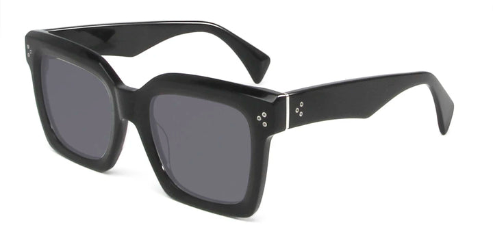 Esnbie Unisex Full Rim Square Brow Line Acetate Sunglasses 246051