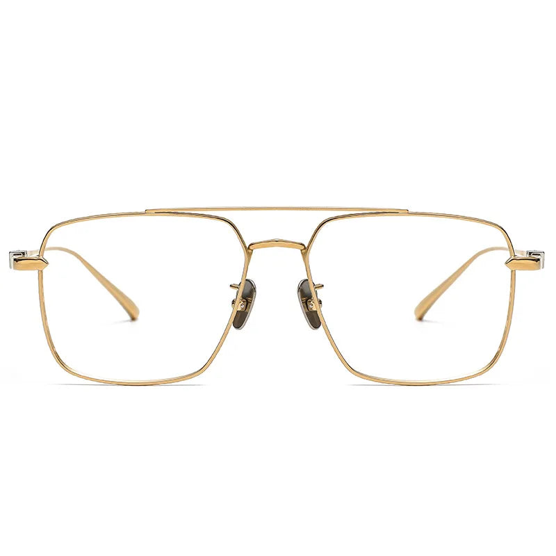 Aimee Unisex Full Rim Square Double Bridge Titanium Eyeglasses 5193 Full Rim Aimee   