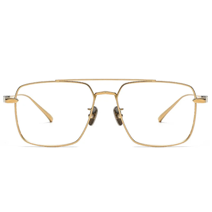 Aimee Unisex Full Rim Square Double Bridge Titanium Eyeglasses 5193 Full Rim Aimee   