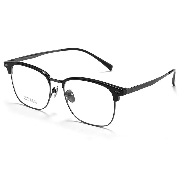 Momoja Men's Full Rim Big Square Titanium Tr 90 Eyeglasses 726031