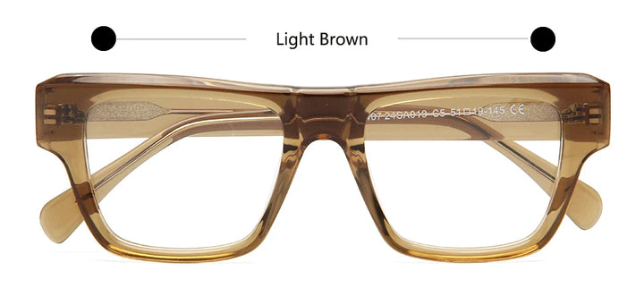 Esnbie Unisex Full Rim Square Acetate Thick Temple Eyeglasses 40191