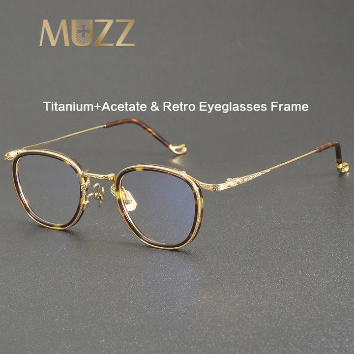 Muzz Unisex Full Rim Oval Square Titanium Acetate Eyeglasses 54916