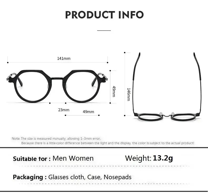 Bobbie Unisex Full Rim Polygon Acetate Eyeglasses 588200 — view 2 | Bobbie at FuzWeb