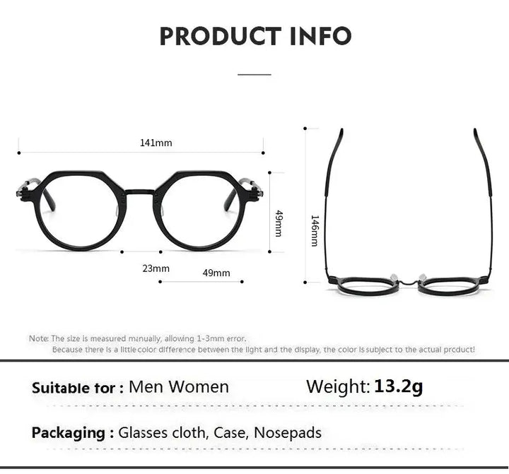 Bobbie Unisex Full Rim Polygon Acetate Eyeglasses 588200 — view 2 | Bobbie at FuzWeb