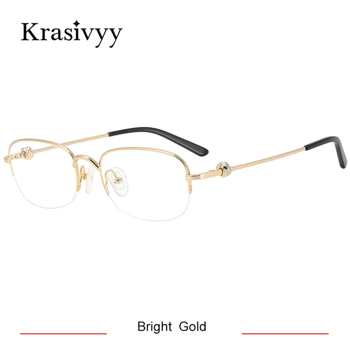 Krasivyy Unisex Semi Rim Oval Square Titanium Eyeglasses 310347