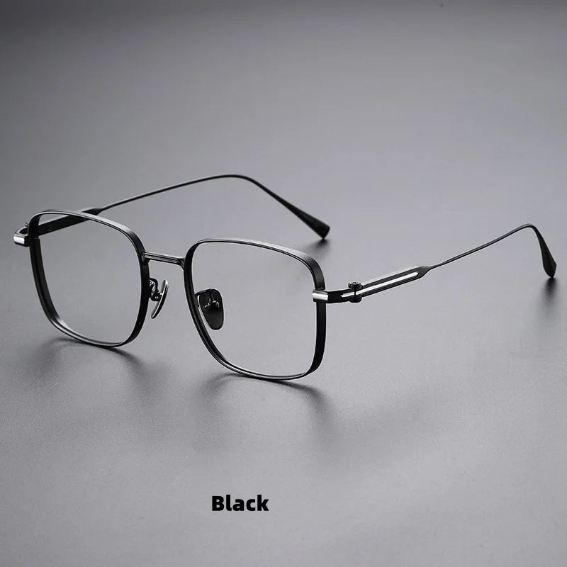 Hdcrafter Men's Full Rim Square Polygon Titanium Eyeglasses 809841