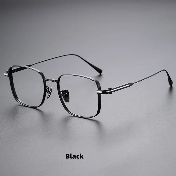 Hdcrafter Men's Full Rim Square Polygon Titanium Eyeglasses 809841