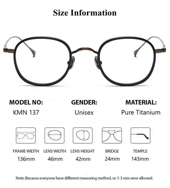 Summer Flower Women's Full Rim Square Acetate Titanium Eyeglasses 137141