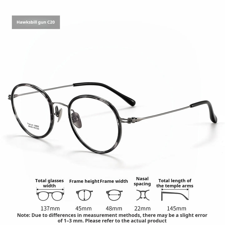 Xbora Unisex Full Rim Round Titanium &amp; Acetate Eyeglasses 2800 — view 5 | Xbora at FuzWeb