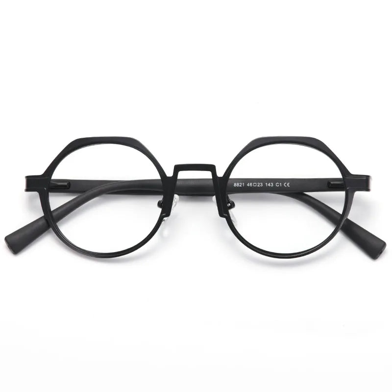 Muzz Women's Full Rim Flat Top Round Alloy Eyeglasses 88214