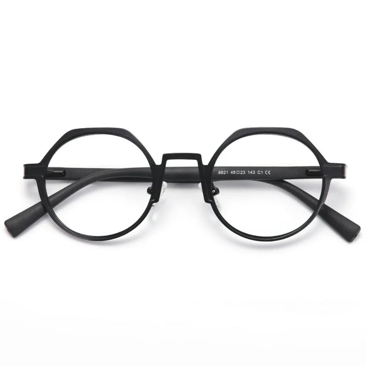 Muzz Women's Full Rim Flat Top Round Alloy Eyeglasses 88214