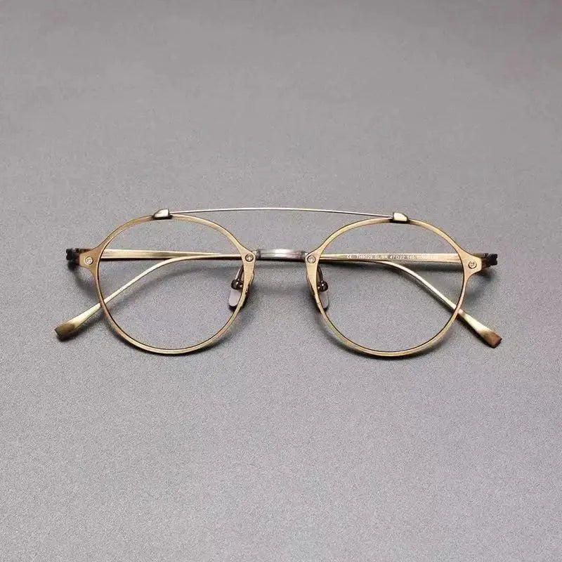 Aimee 470022 Women’s Titanium Full Rim Double Bridge Round Frames FuzWeb