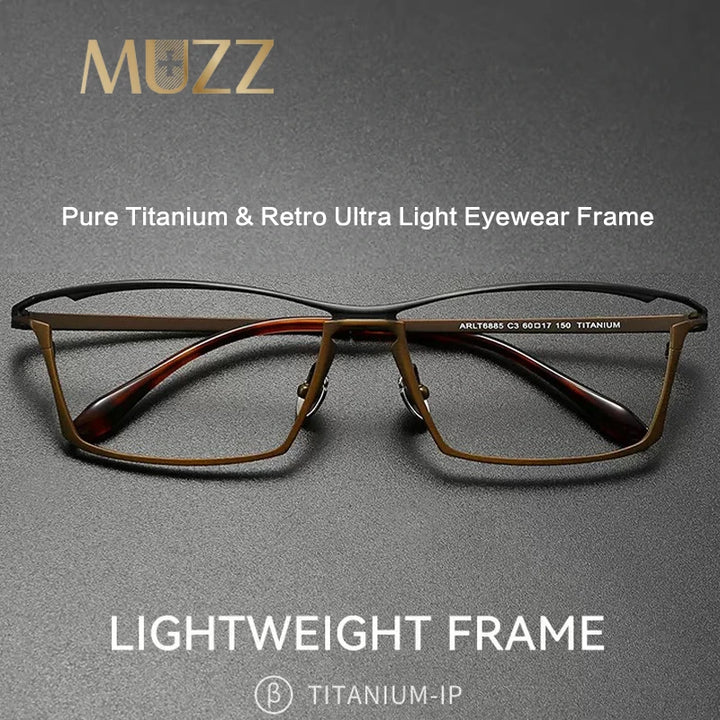 Muzz 6885 men's big pure titanium prescription eyeglasses