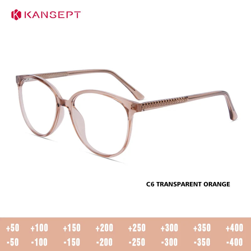 Kansept Women's Full Rim Oval Square Tr 90 Alloy Reading Glasses 25006