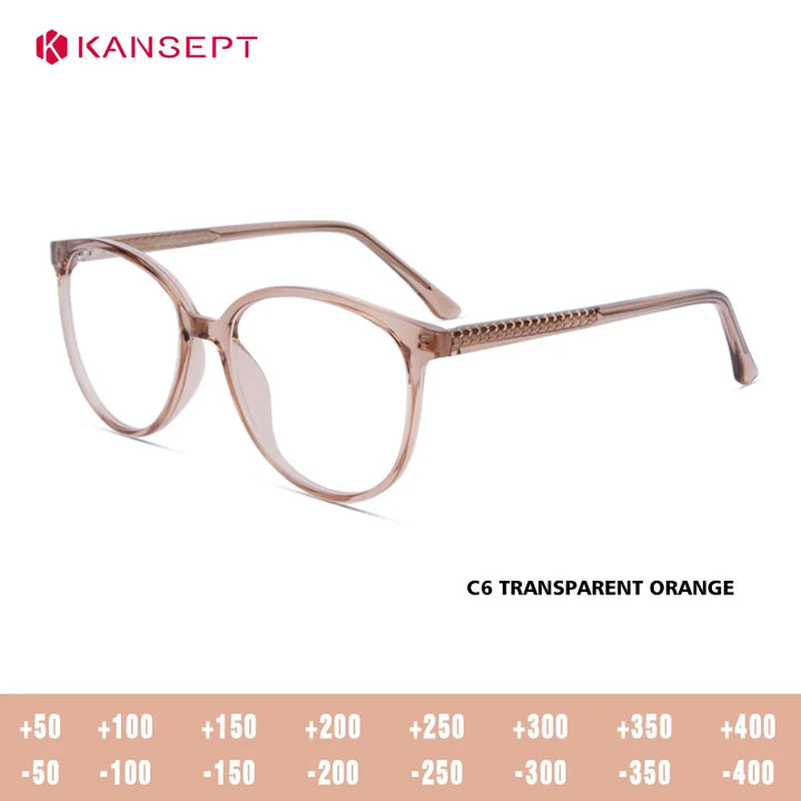 Kansept Women's Full Rim Oval Square Tr 90 Alloy Reading Glasses 25006