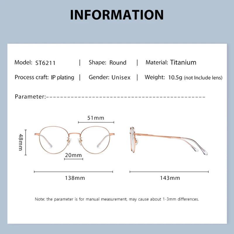 Zirosat Women's Full Rim Oval Round Titanium Eyeglasses 62113