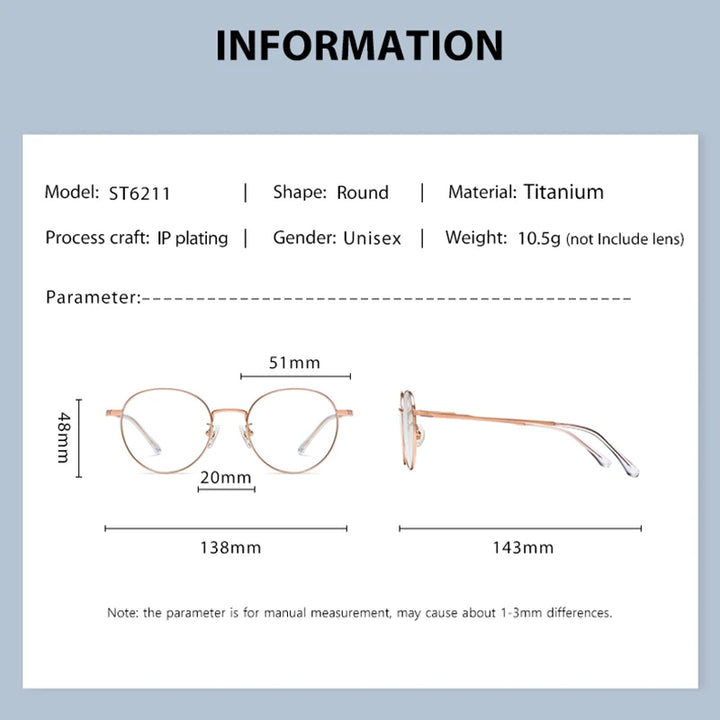 Zirosat Women's Full Rim Oval Round Titanium Eyeglasses 62113