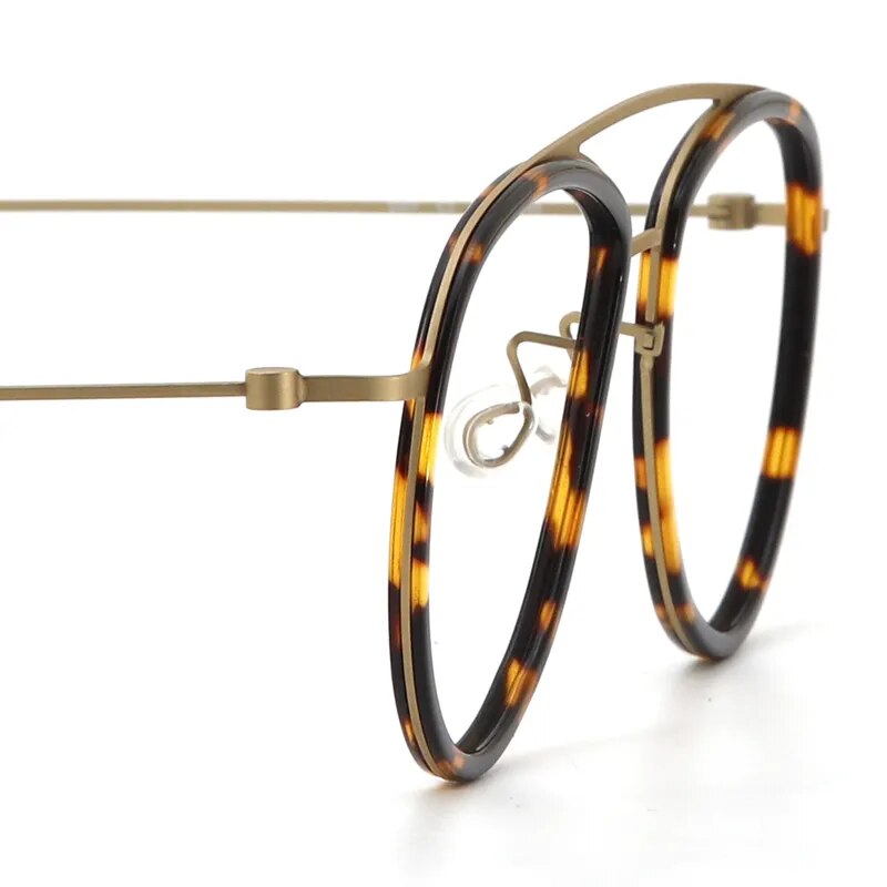 Muzz Unisex Full Rim Square Double Bridge Titanium Acetate Eyeglasses  5507 Full Rim Muzz   