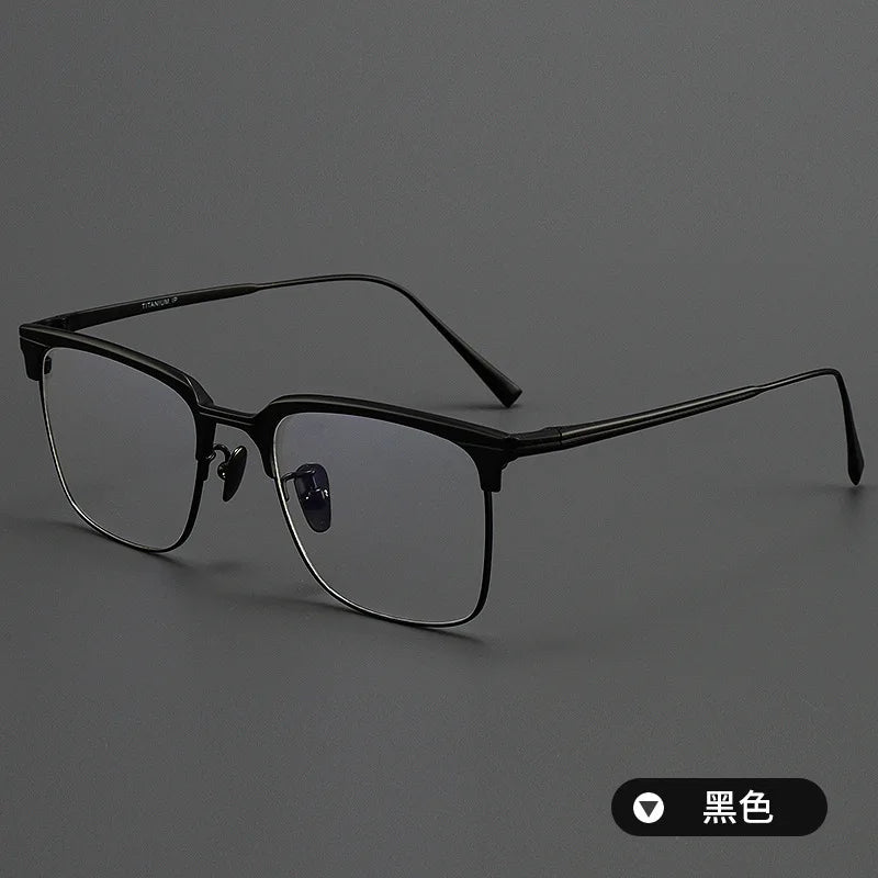 Zirosat Men's Full Rim Square Titanium Acetate Eyeglasses 190531