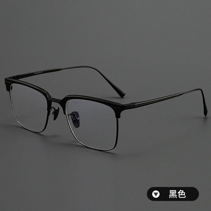 Zirosat Men's Full Rim Square Titanium Acetate Eyeglasses 190531
