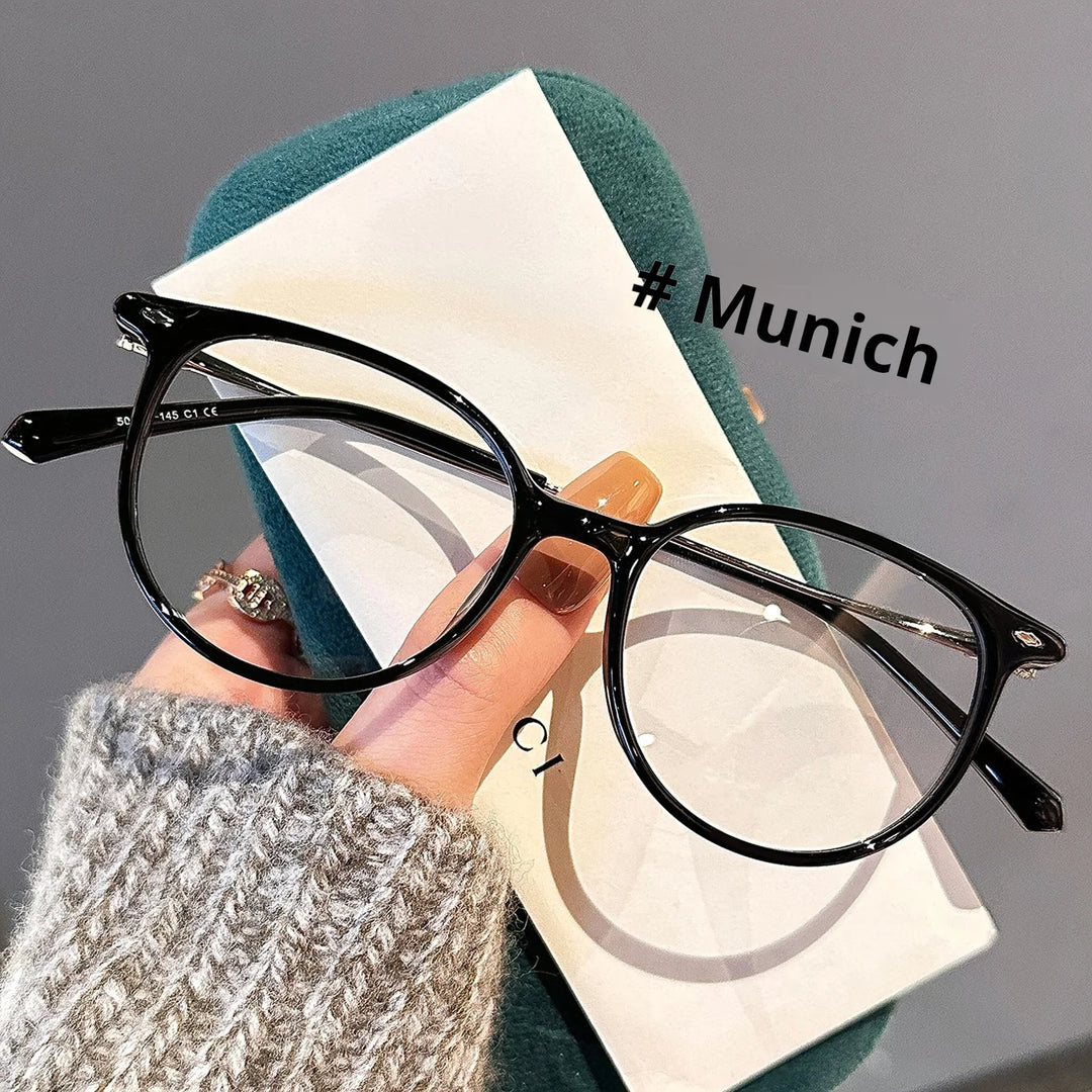 Momoja Women's Full Rim Oval Square Tr 90 Titanium Eyeglasses 783054
