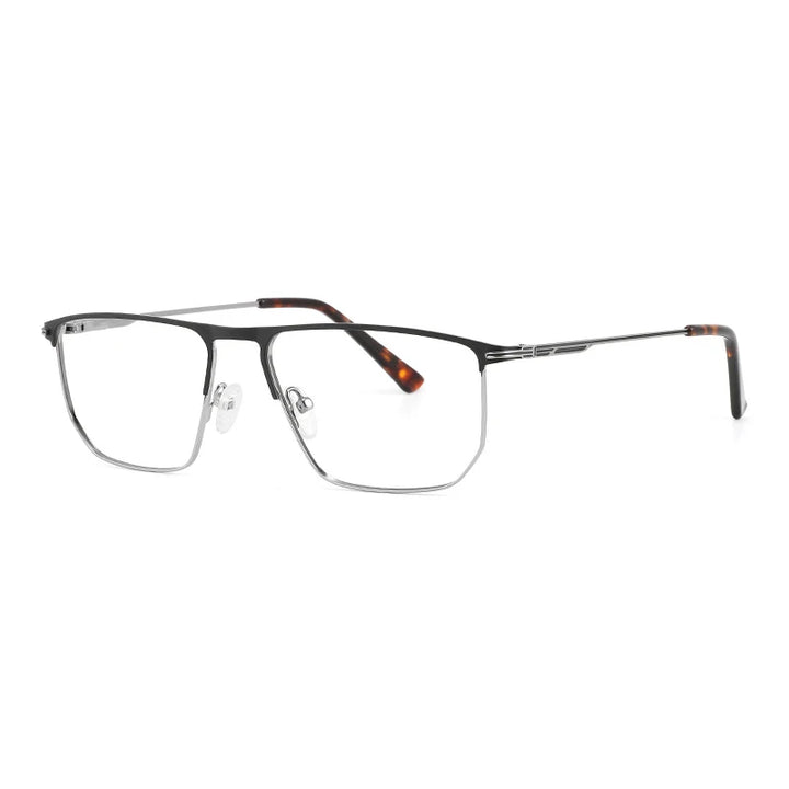 Gatenac Unisex Full Rim Square Brow Line Alloy Eyeglasses Gxyj1503 Full Rim Gatenac Black  