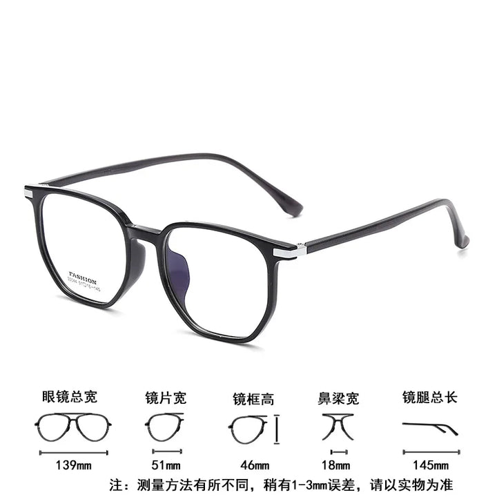 Zirosat Women's Full Rim Square Tr 90 Alloy Eyeglasses 33004
