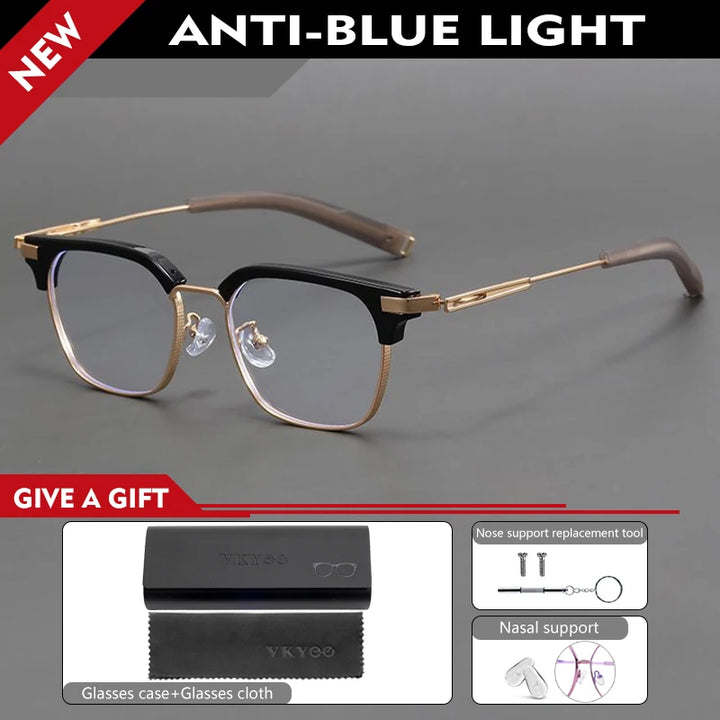 Vicky Unisex Full Rim Big Square Tr 90 Alloy Reading Glasses 53179