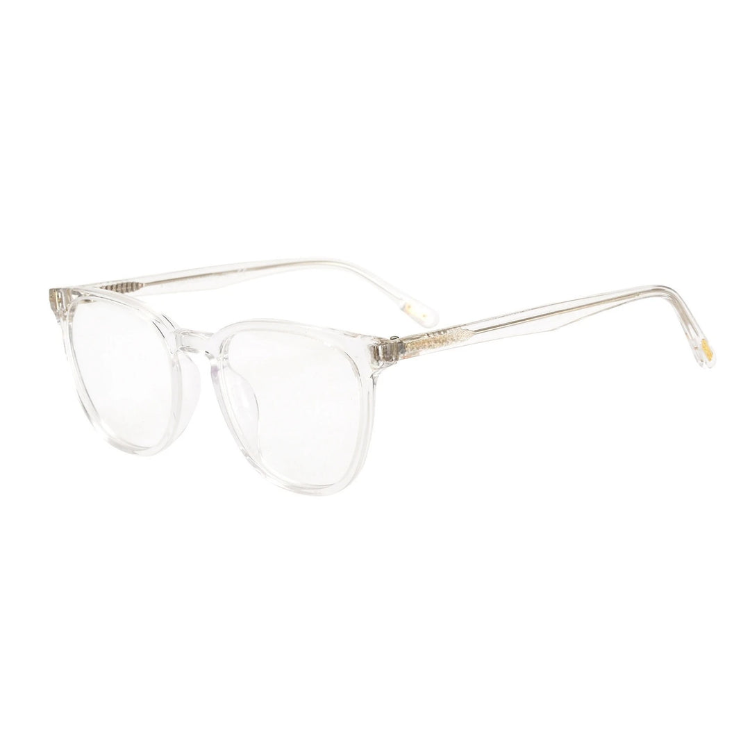 Yimaruili Unisex Full Rim Round Acetate Eyeglasses 85506 Full Rim Yimaruili Eyeglasses Transparent