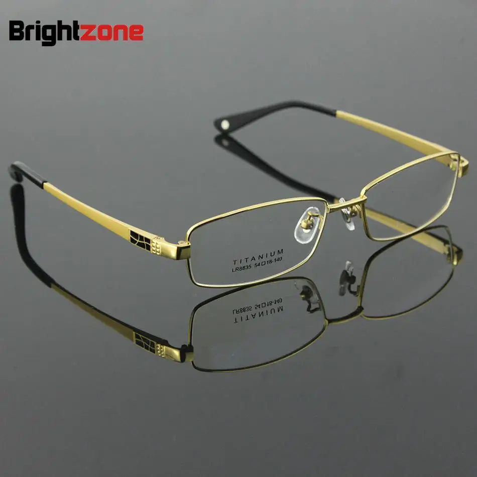 Brightzone Unisex Full Rim Square Titanium Eyeglasses 71400 Full Rim Brightzone