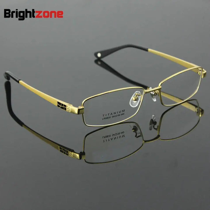 Brightzone Unisex Full Rim Square Titanium Eyeglasses 71400 Full Rim Brightzone