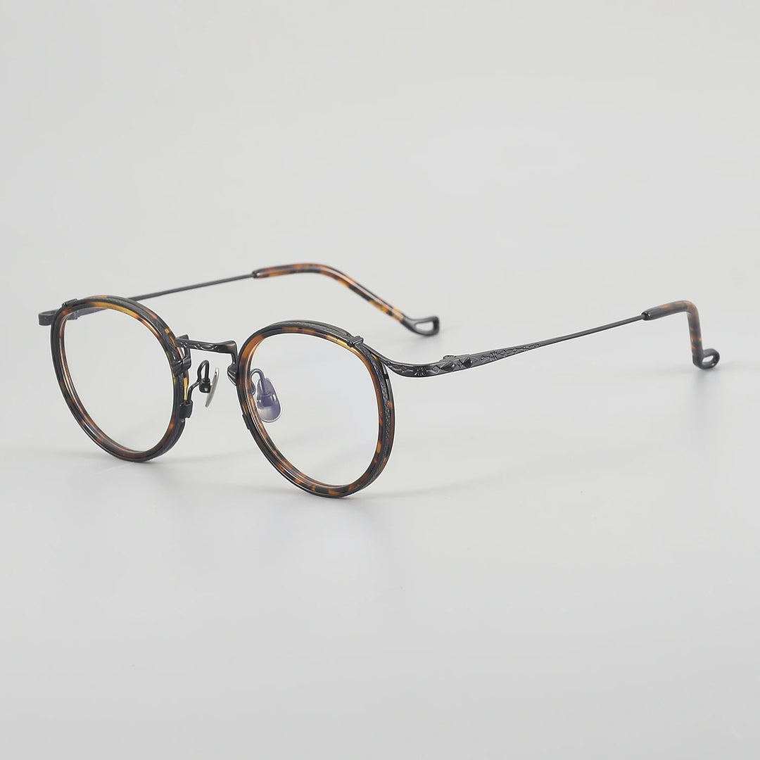 Muzz Unisex Full Rim Oval Round Titanium Acetate Eyeglasses 45013